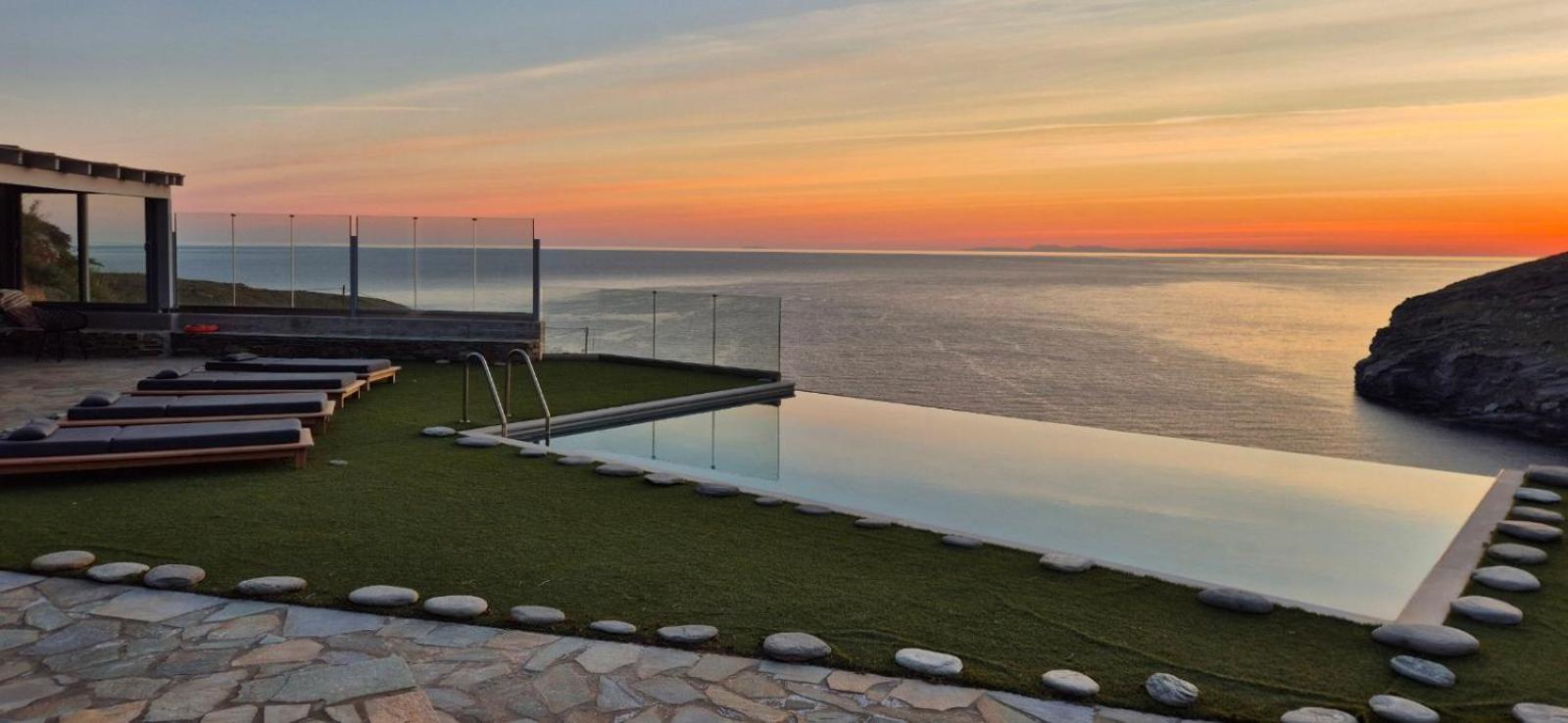 Anastasis Luxury Villa Andros With Heated Pool Sineti Eksteriør billede