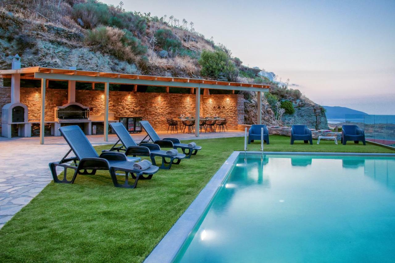 Anastasis Luxury Villa Andros With Heated Pool Sineti Eksteriør billede